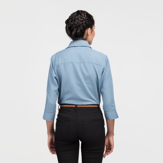 Blusa De Vestir Elevate Brewar De Manga 3 4 Para Dama