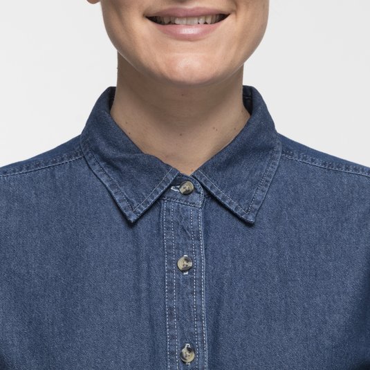 Camisa De Jean Value De Manga Larga Para Mujer De Port Company