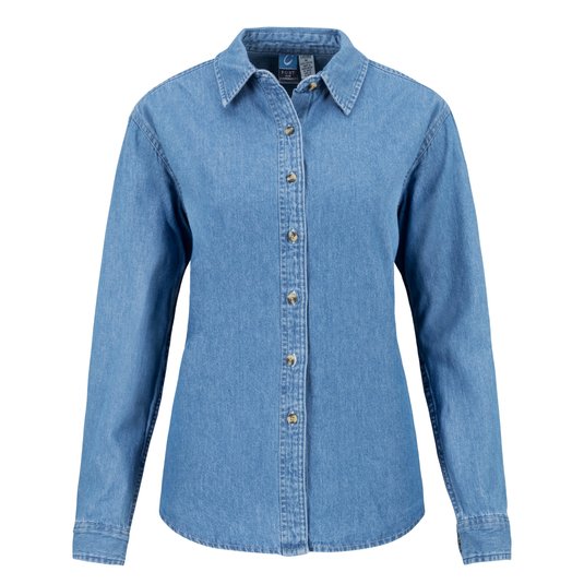 Camisa De Jean Value De Manga Larga Para Dama De Port Company