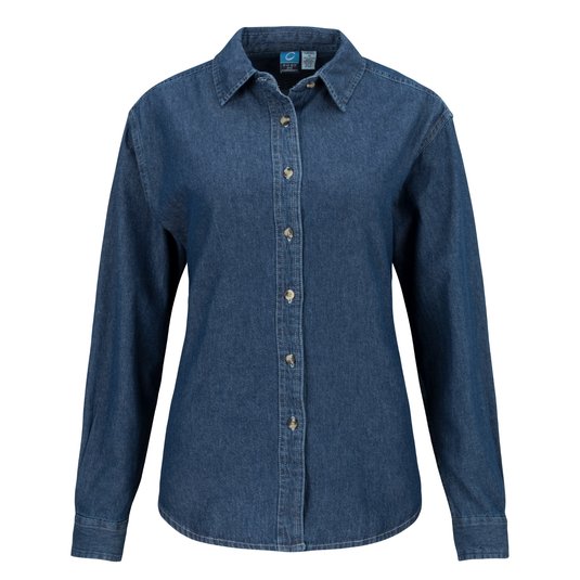 Camisa De Jean Value De Manga Larga Para Mujer De Port Company