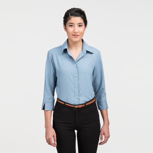 Blusa De Vestir Elevate Brewar De Manga 3 4 Para Dama