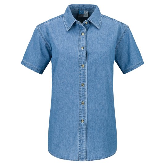 Camisa De Jean Value De Manga Corta Para Mujer De Port Company