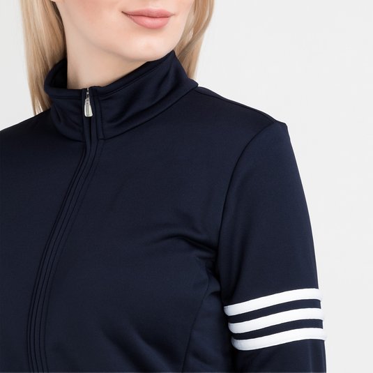 adidas® Ladies' ClimaLite® 3-Stripes French Terry Full-Zip Jacket