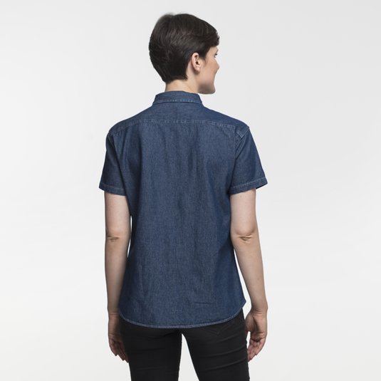 Camisa De Jean Port Company Value De Manga Corta Para Damas