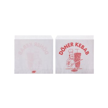 Döner-Kebab-Beutel mit rotem Aufdruck – 160 x 160 mm – 4.000 St.