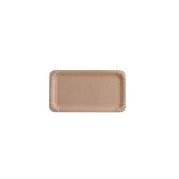 Fettdichte FSC®-Pappteller Braun – Eckig 11 x 17 – 1.500 St.