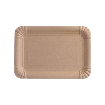 FSC® tallerkener af pap med belægning – firkantet 24 x 34 cm – brun – 250 stk.