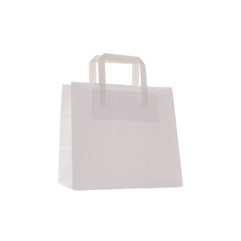 Papieren tasjes – 260 x 170 x 260 mm – wit – 250 stuks