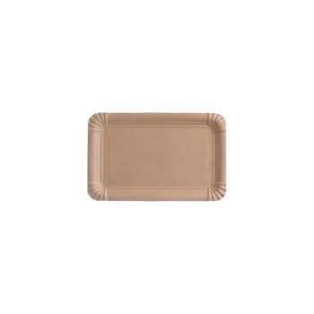 Tallerkener af pap – firkantet 13 x 20 cm – brun – 1500 stk.