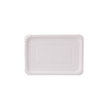 Tallerkener af pap – firkantet 18 x 26 cm – hvid – 500 stk.