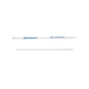 FSC® papirsugerør, individuelt pakket – 200 x 6 mm – Hvite – 4500 stk.