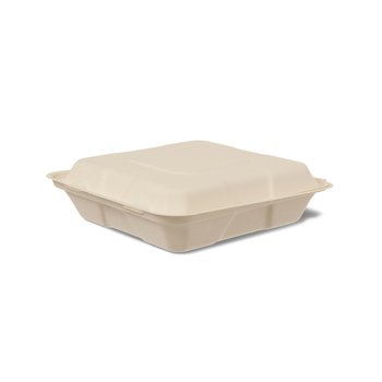 Lunchboxen aus Holzfaser  – 215 x 215 x 60 mm – 250 St.