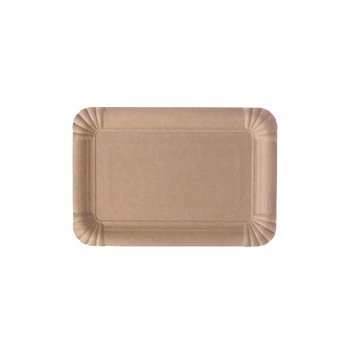 FSC® tallerkener af pap med belægning – firkantet 21 x 29 cm – brun – 250 stk.