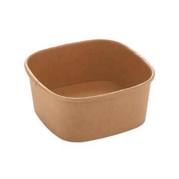 Salatschalen Braun 600 ml – Eckig, 130 x 130 x 56 mm – 300 St.
