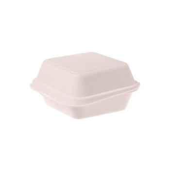 Bagasse-Hamburger-Boxen (Zuckerrohr) Klein – 140 x 127 x 70 mm – 500 St.