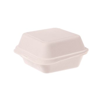Bagasse-Hamburger-Boxen (Zuckerrohr) XXL – 216 x 210 x 103 mm – 200 St.